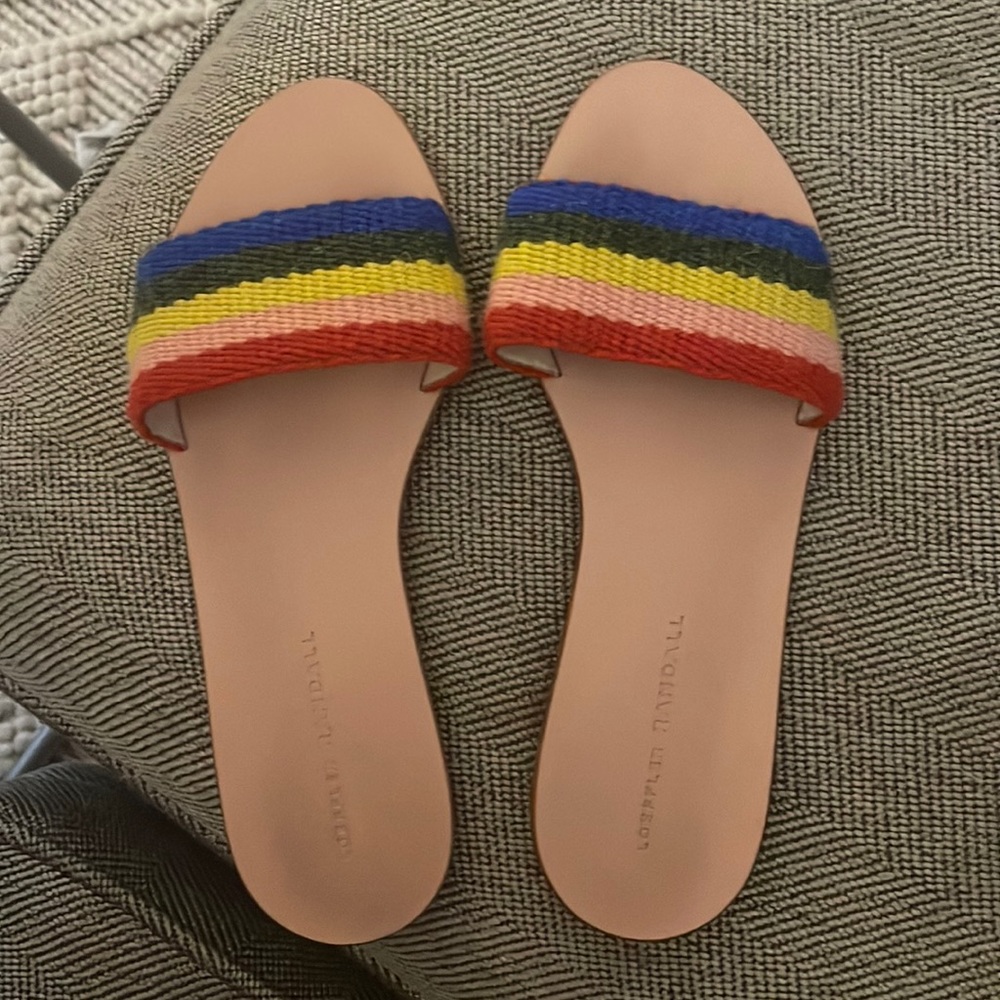 Loeffler Randall rainbow Stella plank slide size 7